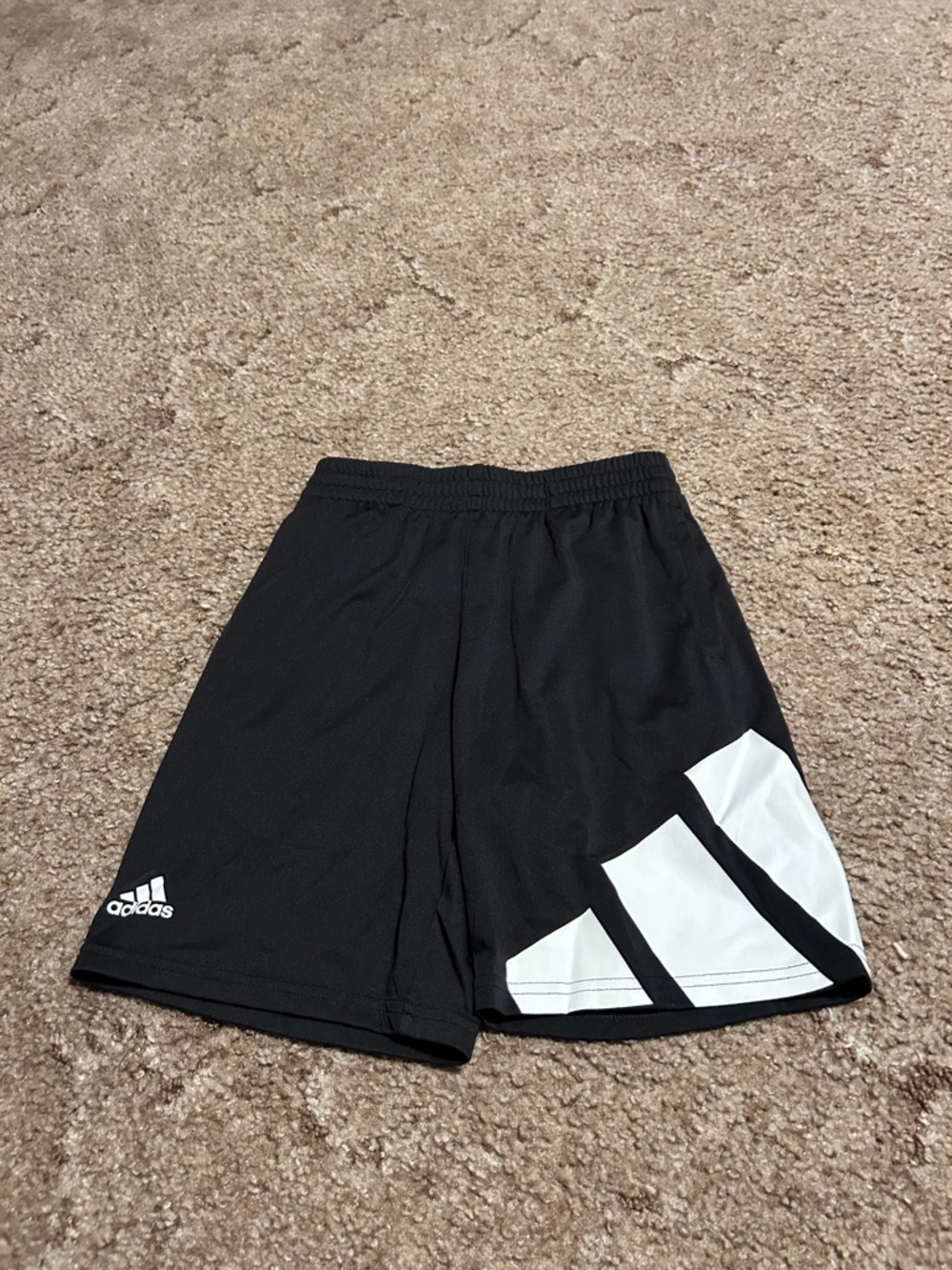 adidas Black Athletic Shorts with White Accent Panels